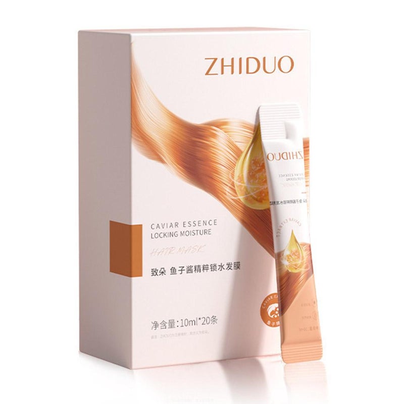Zhiduo Caviar Essence Moisturizing Hair Mask - Silky Smooth and Tough Hair (10ml x 20pcs)
